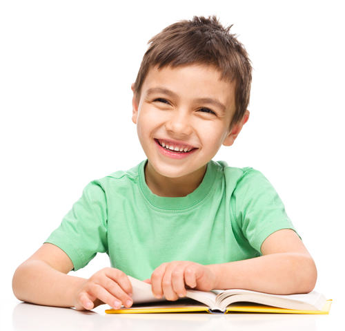 little boy reading